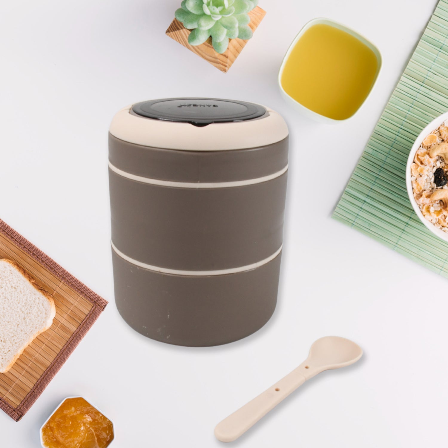 Ganesh Smart Stack 2-Layer Stainless Steel Leak-Proof Lunch Box for Office, School, Picnic Ganesh Smart Stack 2-Layer Stainless Steel Leak-Proof Lunch Box for Office, School, Picnic
